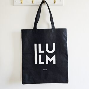 ILLUM Copenhagen Black Tote Bag White Logo Eco Reusable Denmark Chic